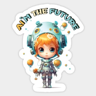 AI's Got the Future: Cute Cartoon Child Design Sticker